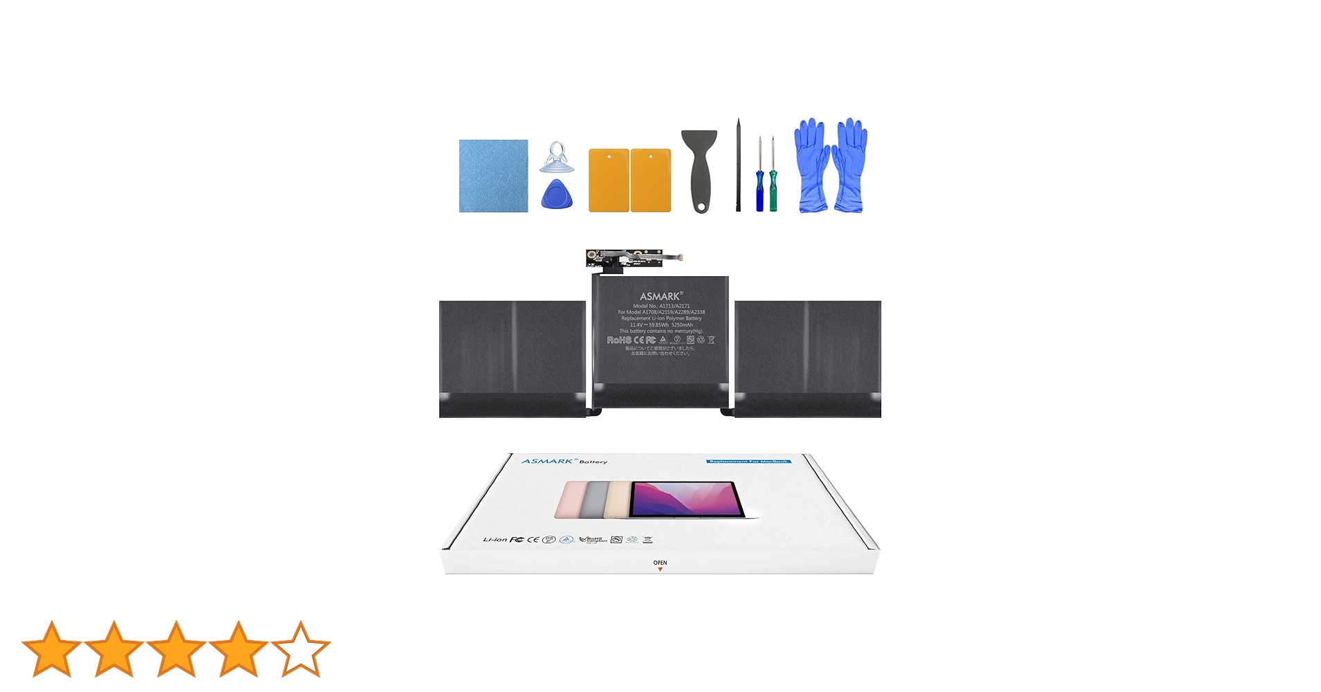 ［新品バッテリー］AppleMacBookPro 13inch 2017/474 Amazon.com: A1708 A1713 Laptop Battery Replacement for